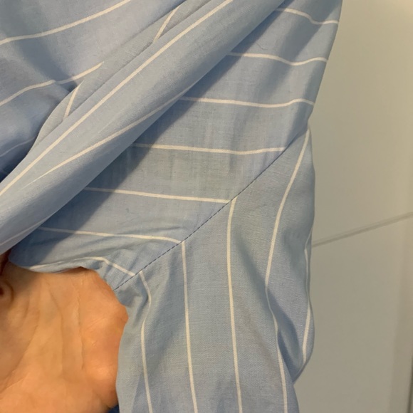 Light blue Tommy Hilfiger classic blouse with thin white stripes - Picture 5 of 5